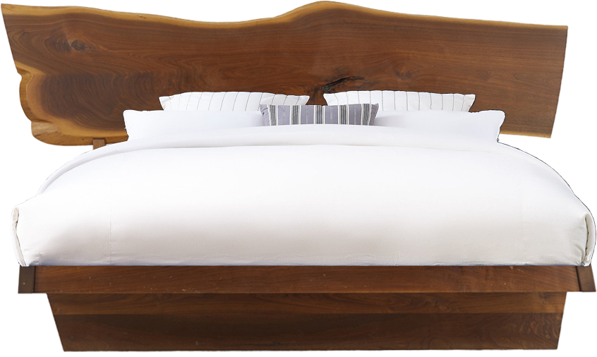 Platform Bed With Plank Headboard